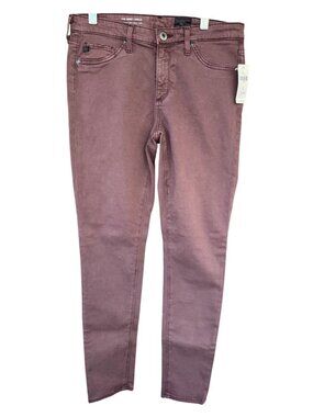 AG Adriano Goldschmied The Abbey Ankle Mid-Rise Skinny Pants Size 26 Raspberry